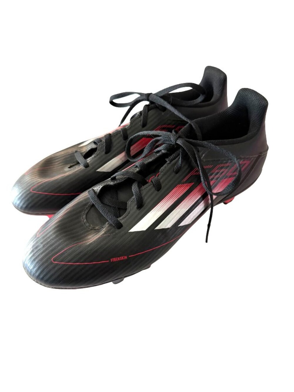 Adidas F50 League Soccer Cleats 9.5 US Mens Fiberskin Black Red Lightweight FG